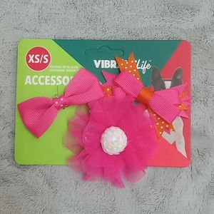 *Final Price* XS/Small Dog Pink Bow and Flower Accessories NWT
